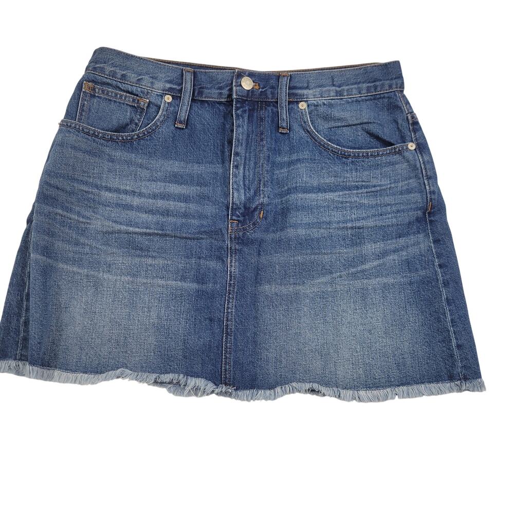 NWT Madewell Mini Denim Jean Skirt Raw Hem Size 30 11923-0120 - Picture 1 of 6